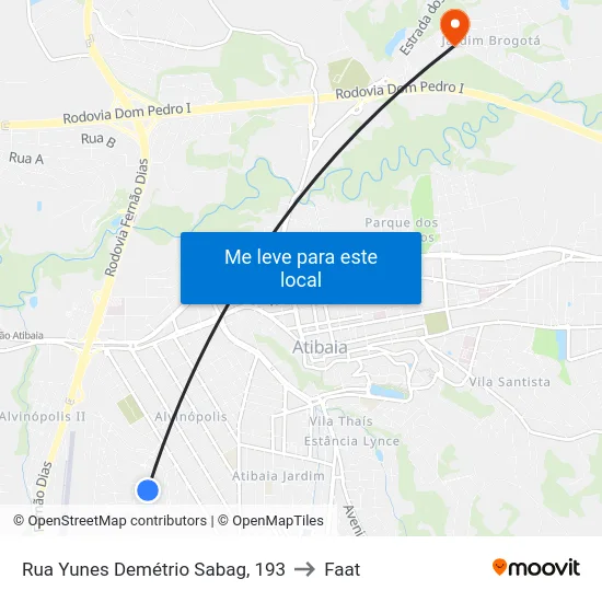 Rua Yunes Demétrio Sabag, 193 to Faat map