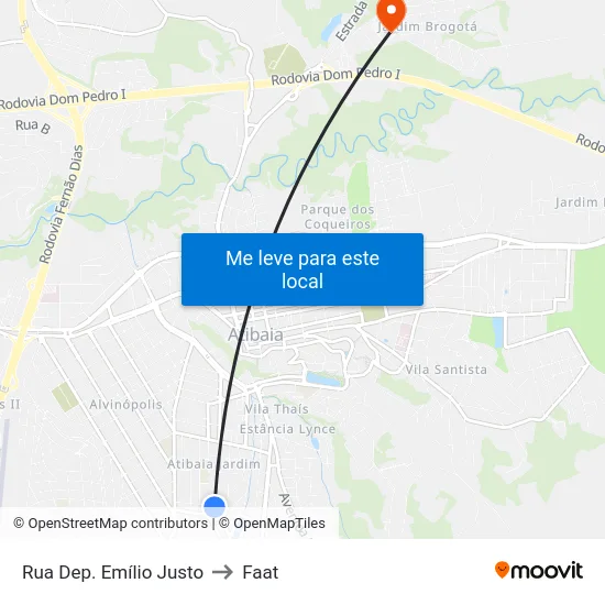 Rua Dep. Emílio Justo to Faat map