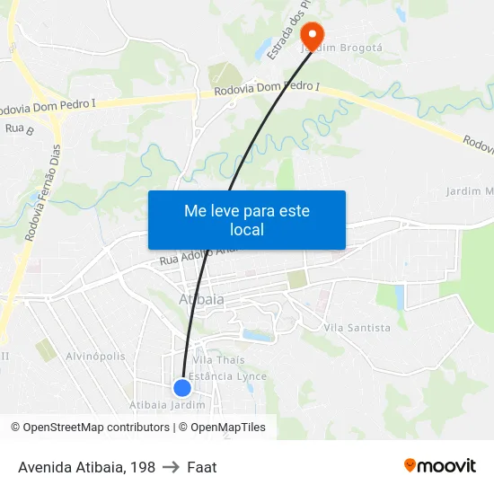 Avenida Atibaia, 198 to Faat map