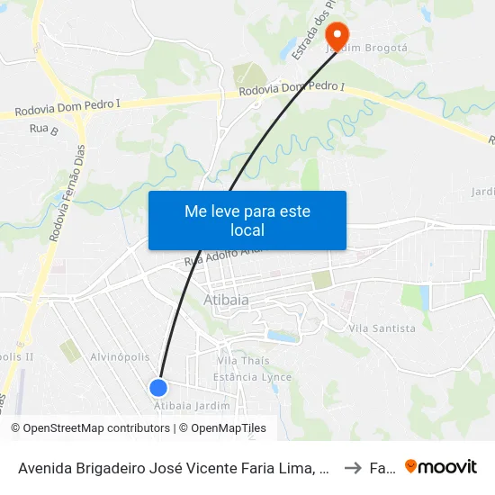 Avenida Brigadeiro José Vicente Faria Lima, 1313 to Faat map