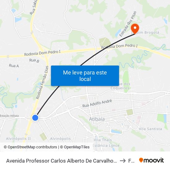 Avenida Professor Carlos Alberto De Carvalho Pinto, 1146 to Faat map