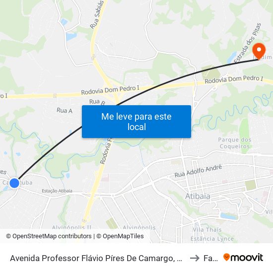 Avenida Professor Flávio Píres De Camargo, 106 to Faat map