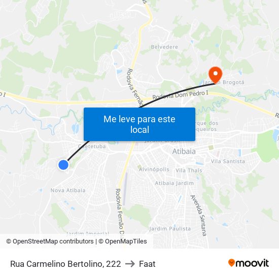 Rua Carmelino Bertolino, 222 to Faat map