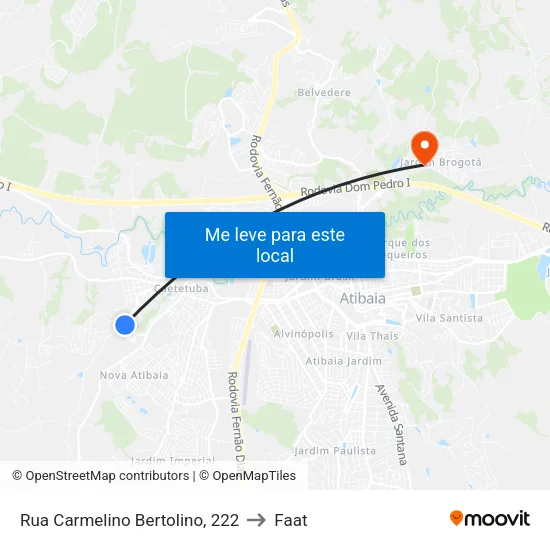 Rua Carmelino Bertolino, 222 to Faat map