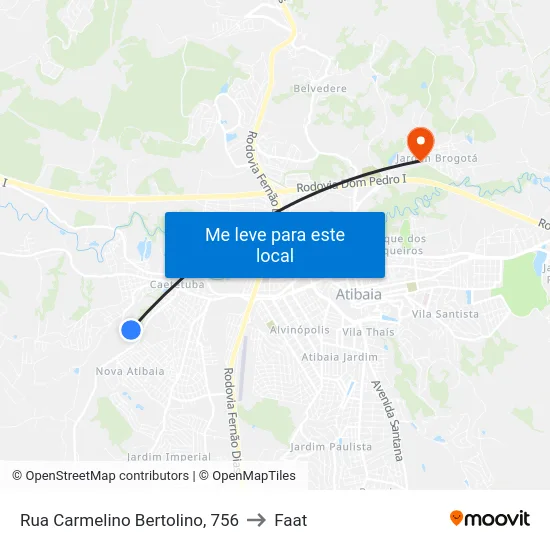 Rua Carmelino Bertolino, 756 to Faat map