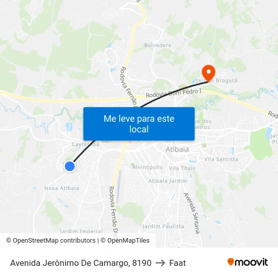 Avenida Jerônimo De Camargo, 8190 to Faat map