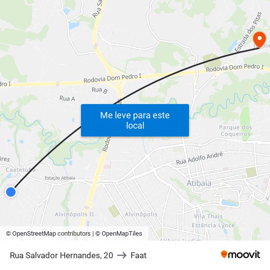 Rua Salvador Hernandes, 20 to Faat map