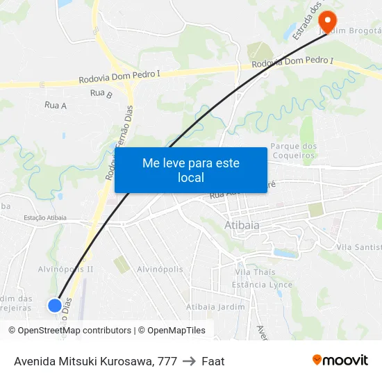 Avenida Mitsuki Kurosawa, 777 to Faat map
