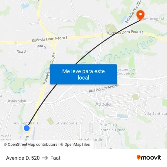 Avenida D, 520 to Faat map
