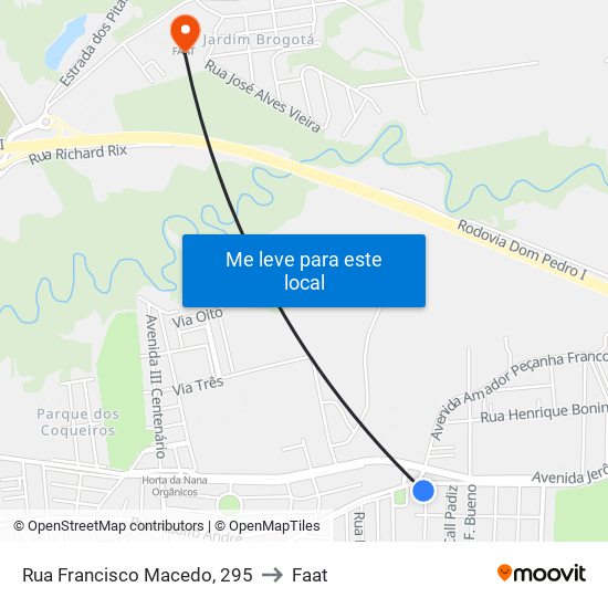 Rua Francisco Macedo, 295 to Faat map