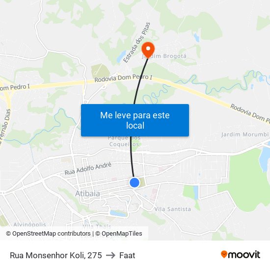 Rua Monsenhor Koli, 275 to Faat map