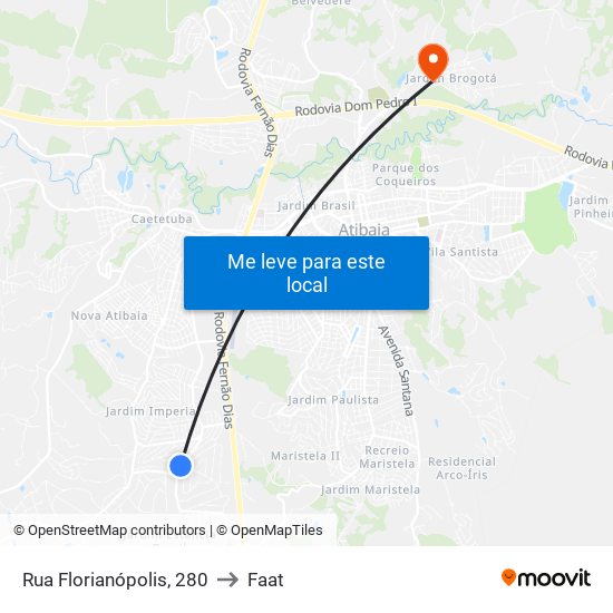 Rua Florianópolis, 280 to Faat map