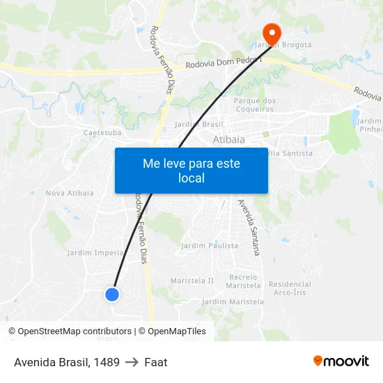 Avenida Brasil, 1489 to Faat map