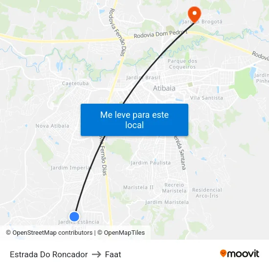 Estrada Do Roncador to Faat map