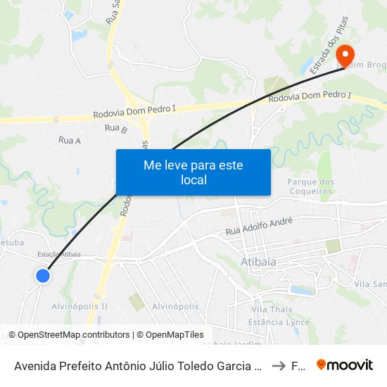 Avenida Prefeito Antônio Júlio Toledo Garcia Lopes, 157 to Faat map