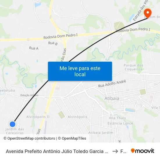Avenida Prefeito Antônio Júlio Toledo Garcia Lopes, 819 to Faat map