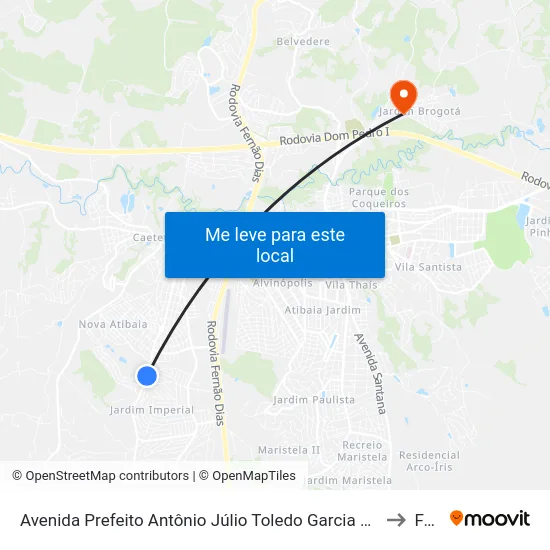 Avenida Prefeito Antônio Júlio Toledo Garcia Lopes, 2369 to Faat map
