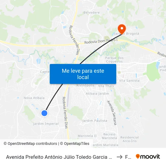 Avenida Prefeito Antônio Júlio Toledo Garcia Lopes, 2369 to Faat map