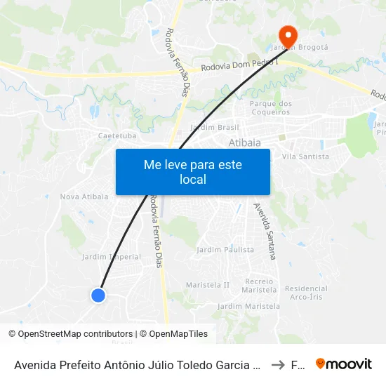 Avenida Prefeito Antônio Júlio Toledo Garcia Lopes, 4065 to Faat map
