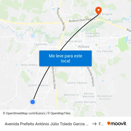 Avenida Prefeito Antônio Júlio Toledo Garcia Lopes, 4975 to Faat map