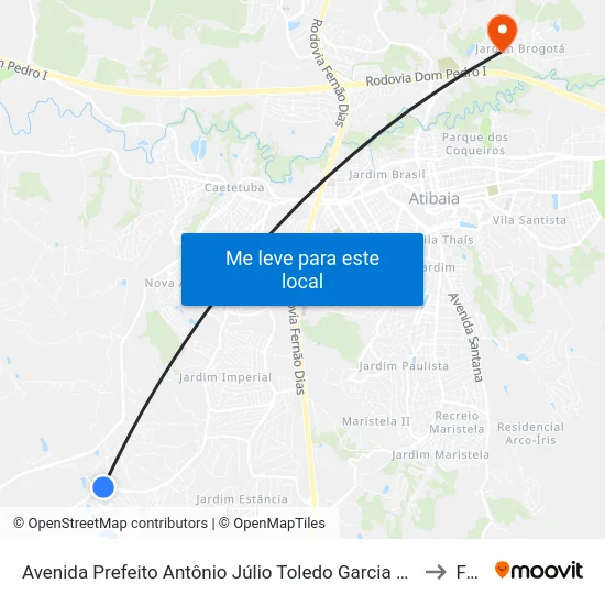 Avenida Prefeito Antônio Júlio Toledo Garcia Lopes, 1044 to Faat map