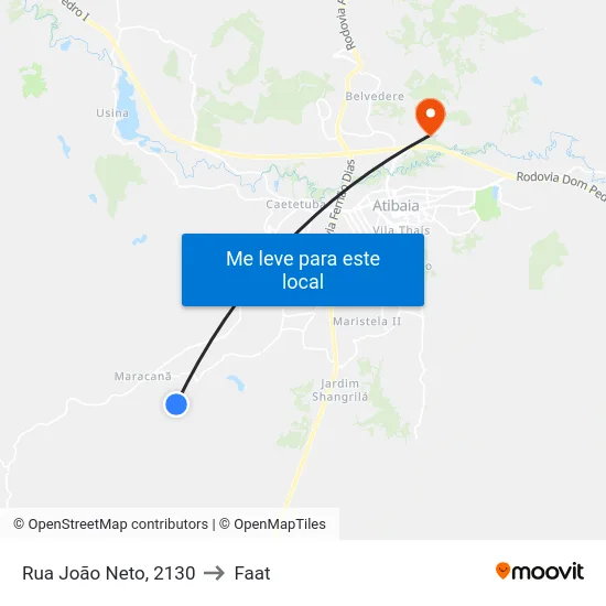 Rua João Neto, 2130 to Faat map