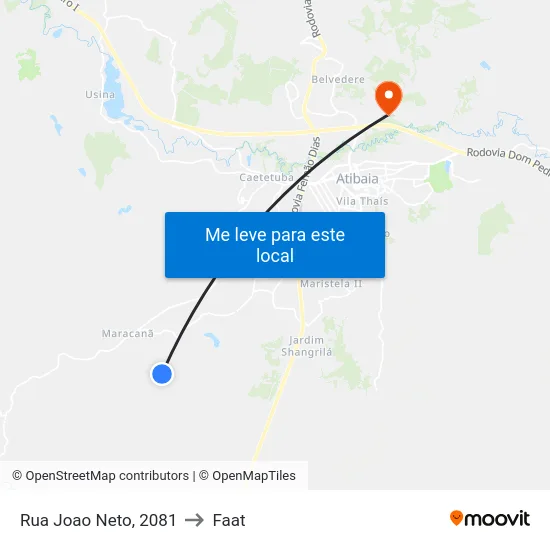 Rua Joao Neto, 2081 to Faat map