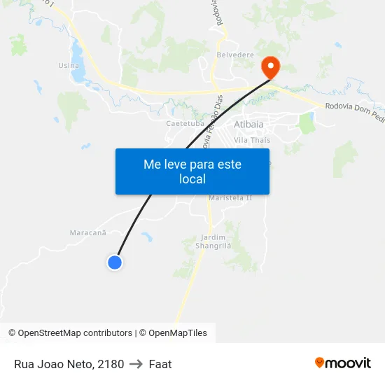 Rua Joao Neto, 2180 to Faat map