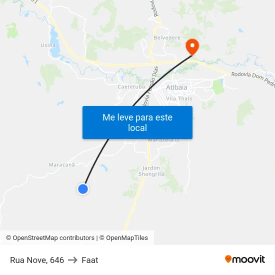 Rua Nove, 646 to Faat map