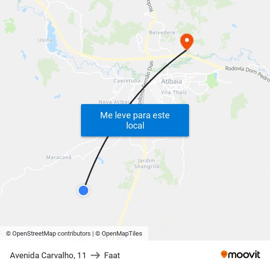 Avenida Carvalho, 11 to Faat map