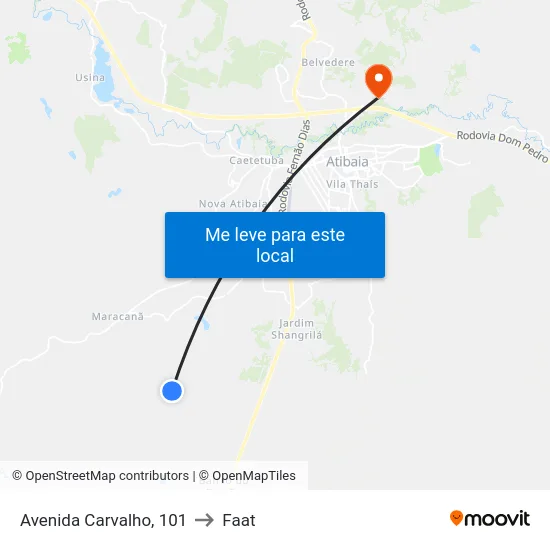 Avenida Carvalho, 101 to Faat map