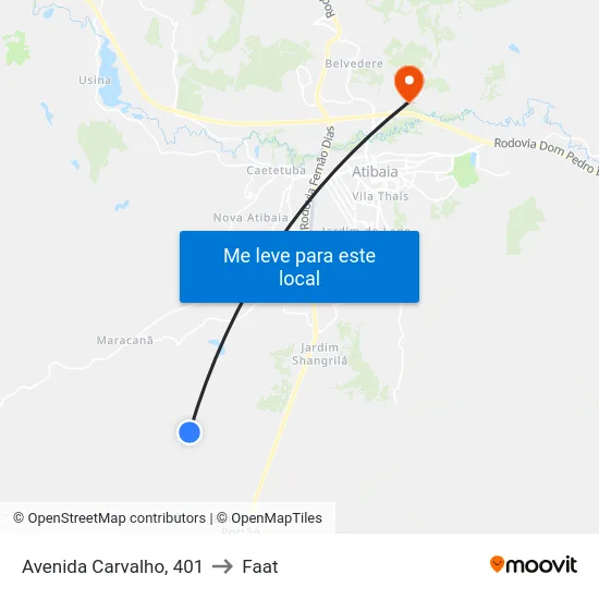 Avenida Carvalho, 401 to Faat map