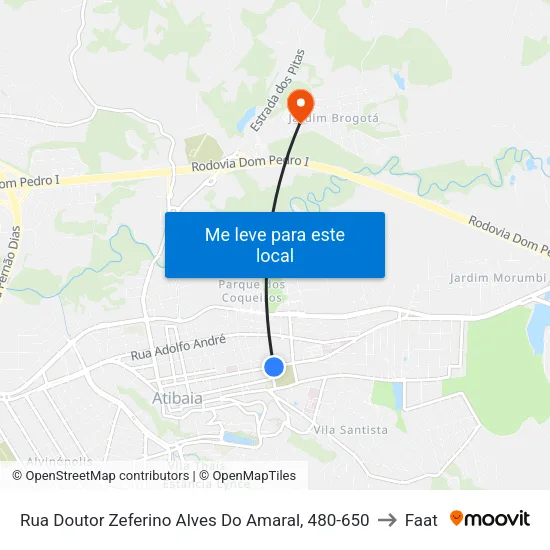 Rua Doutor Zeferino Alves Do Amaral, 480-650 to Faat map