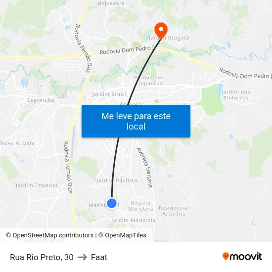 Rua Rio Preto, 30 to Faat map
