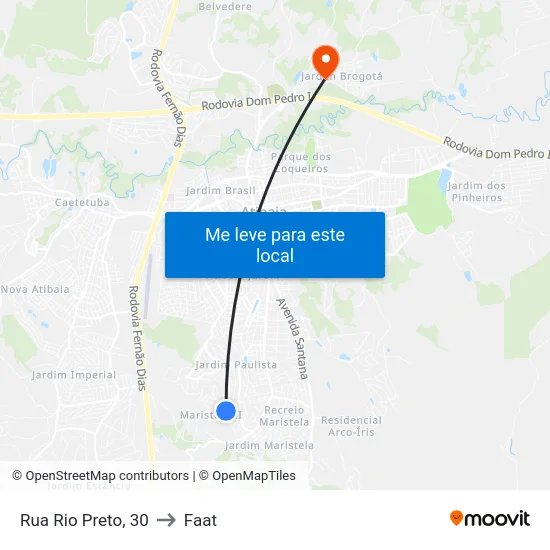 Rua Rio Preto, 30 to Faat map