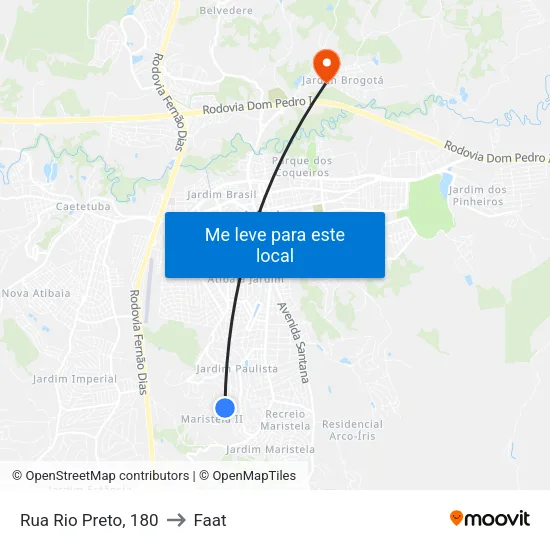 Rua Rio Preto, 180 to Faat map