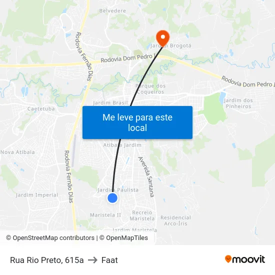 Rua Rio Preto, 615a to Faat map