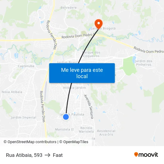 Rua Atibaia, 593 to Faat map