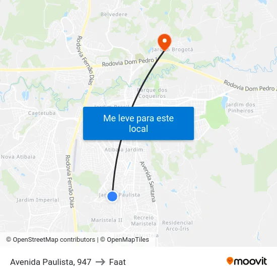 Avenida Paulista, 947 to Faat map