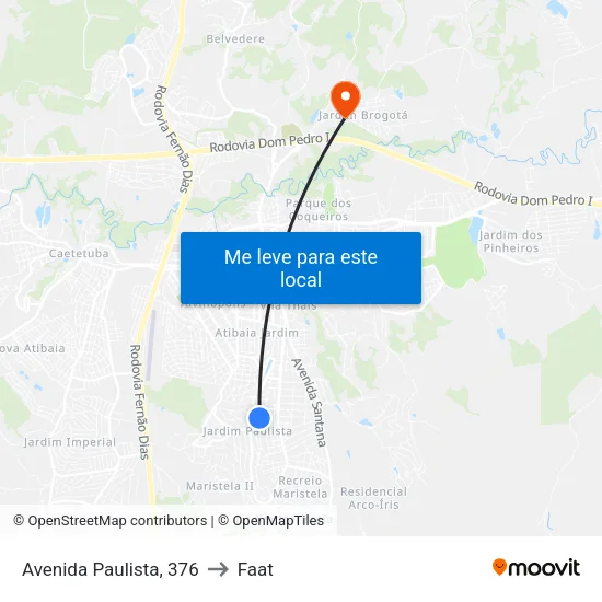 Avenida Paulista, 376 to Faat map