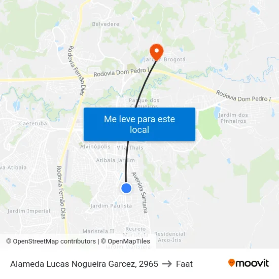 Alameda Lucas Nogueira Garcez, 2965 to Faat map