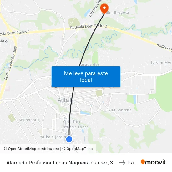Alameda Professor Lucas Nogueira Garcez, 330 to Faat map