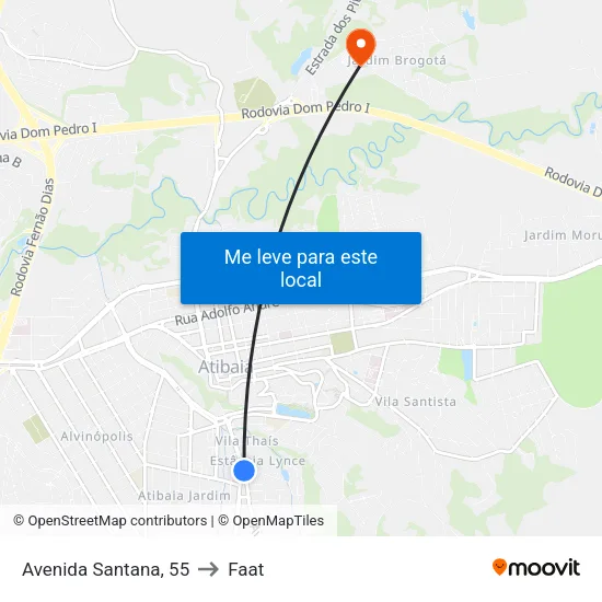 Avenida Santana, 55 to Faat map