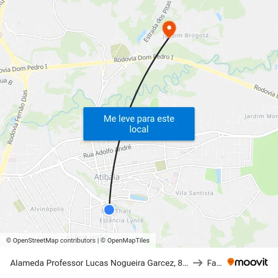 Alameda Professor Lucas Nogueira Garcez, 897 to Faat map