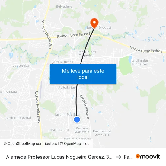 Alameda Professor Lucas Nogueira Garcez, 3930 to Faat map