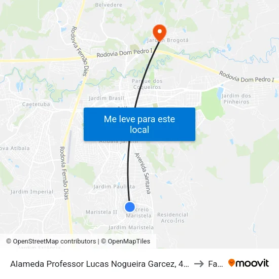Alameda Professor Lucas Nogueira Garcez, 4562 to Faat map