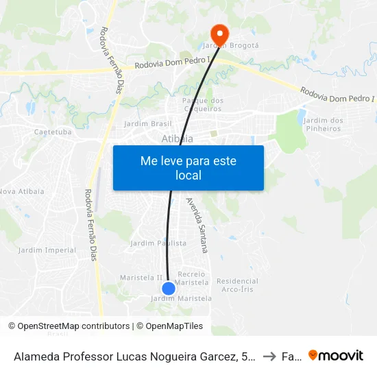 Alameda Professor Lucas Nogueira Garcez, 5090c to Faat map