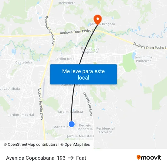 Avenida Copacabana, 193 to Faat map