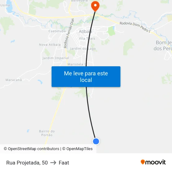 Rua Projetada, 50 to Faat map