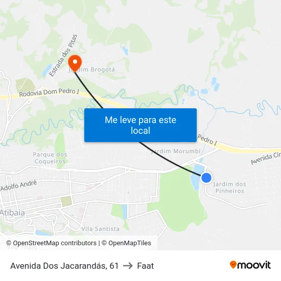Avenida Dos Jacarandás, 61 to Faat map